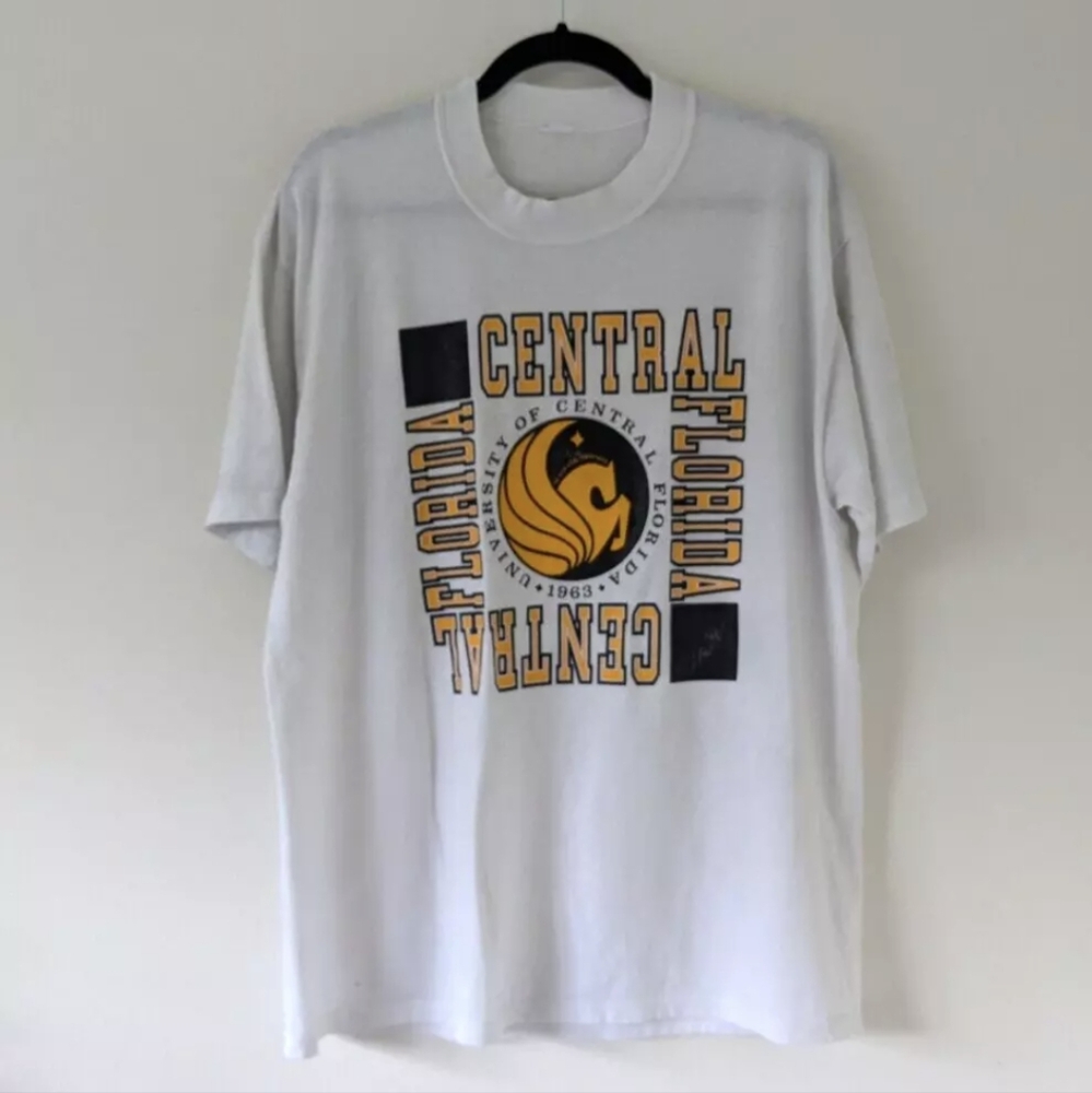 Vintage UCF Knights University of Central Florida White T-Shirt Adult L/XL